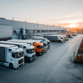 logistické centrum odstavné parkovisko s nakladnou rampou pre kamiony